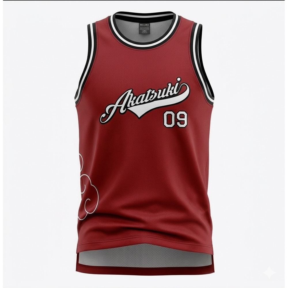 Box Lunch Naruto Men's Maroon Akatsuki Basketball 09 Jersey. Size M